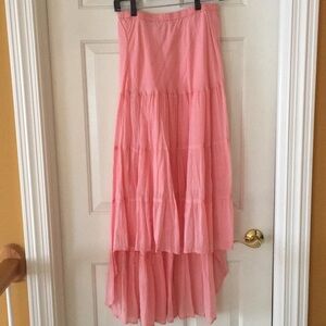 Pink Solitaire maxi high/Low skirt